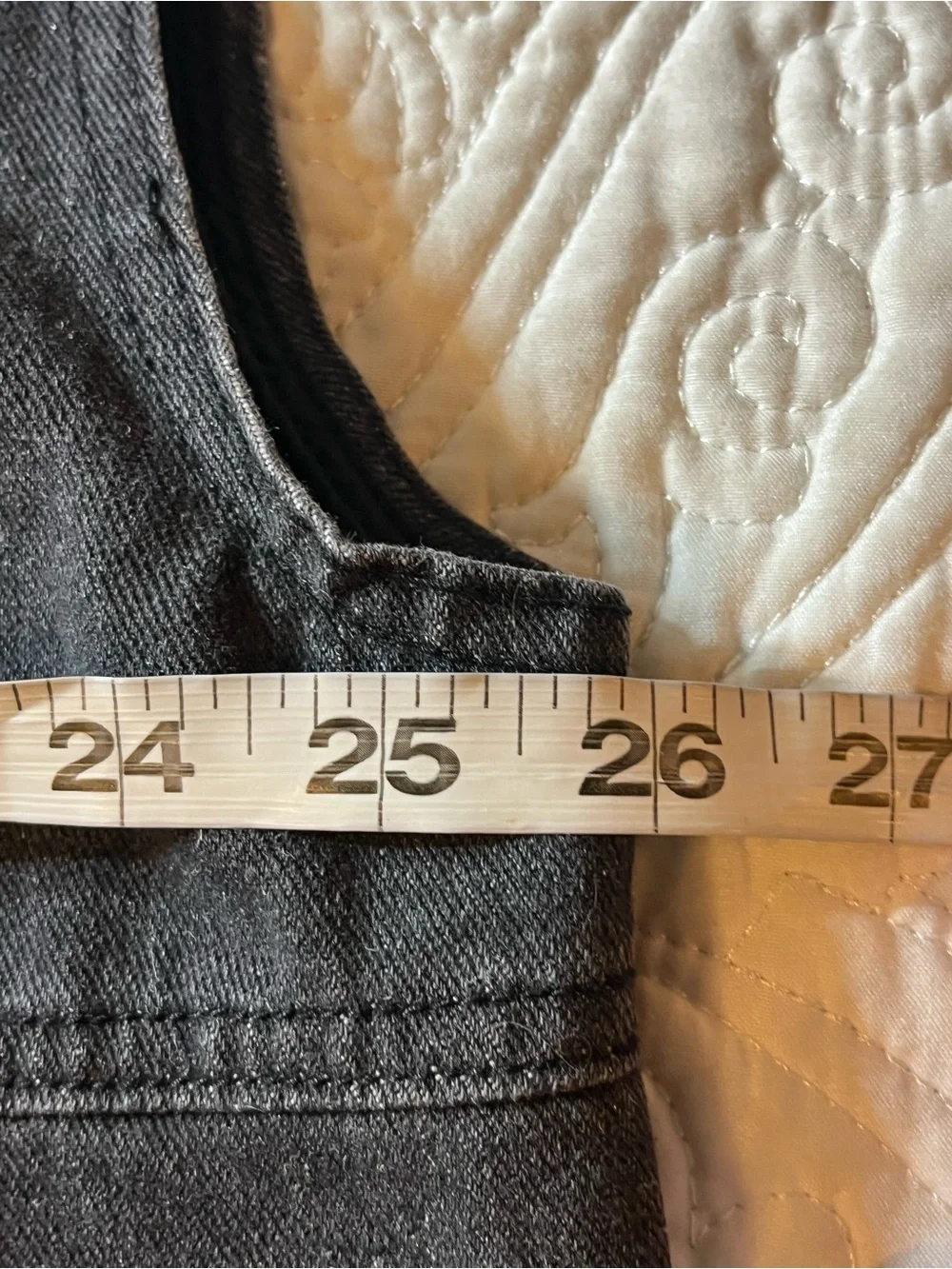 The Lifestyled Co Oversized Black Denim Button-Front Vest, Flap Pockets, XL